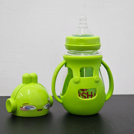 Baby Glass Feeder Green 250ml – Safe, Durable & Easy to Use | Bacha Toys