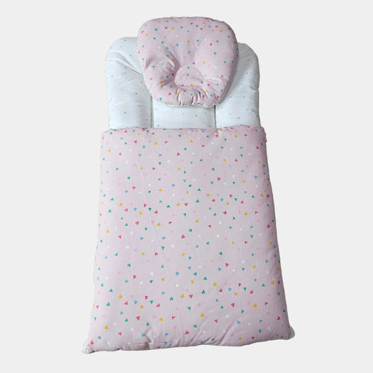 Baby Carry Nest with Head Cushion – Cotton Fabric | Soft & Cozy | Bacha Toys