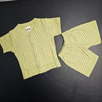 New Born Baby Dress – Dots Print, Green Colour | Bacha Toys