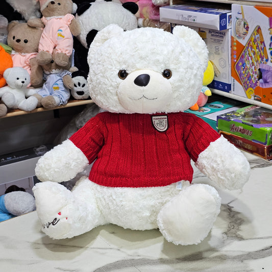 Sweater Bear – 50cm White Colour Soft Plush Toy | Bacha Toys
