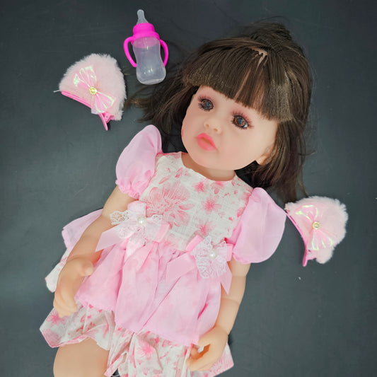 55cm Baby Silicone Doll – Lifelike Real Baby with Accessories | Bacha Toys
