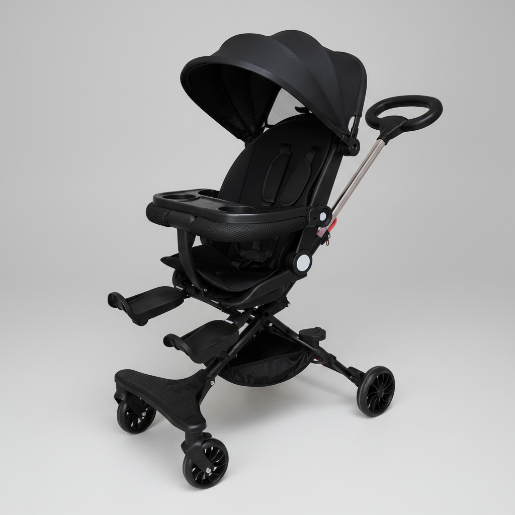 360° Rotating Baby Stroller – Reversible Seat Travel Pram