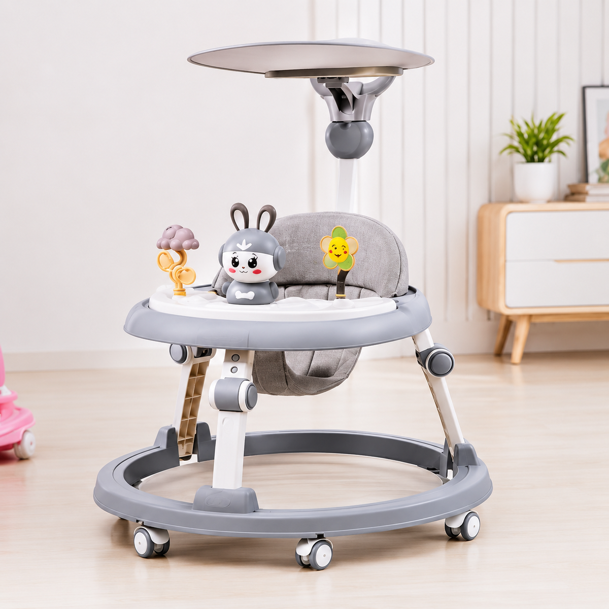 Baby Walker with Sun Canopy, Music & Attractive Toys #WR-036