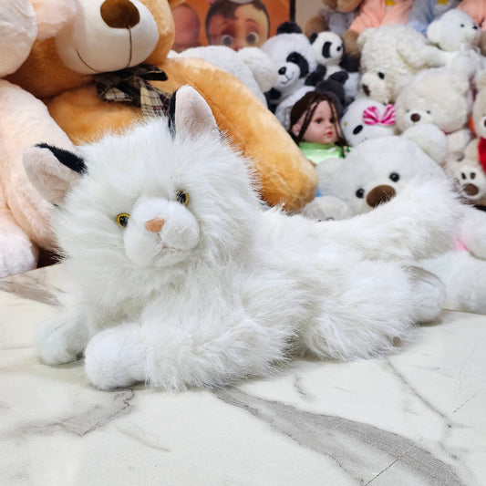 White Persian Cat Plush – 35cm Soft Toy with Sound | Bacha Toys