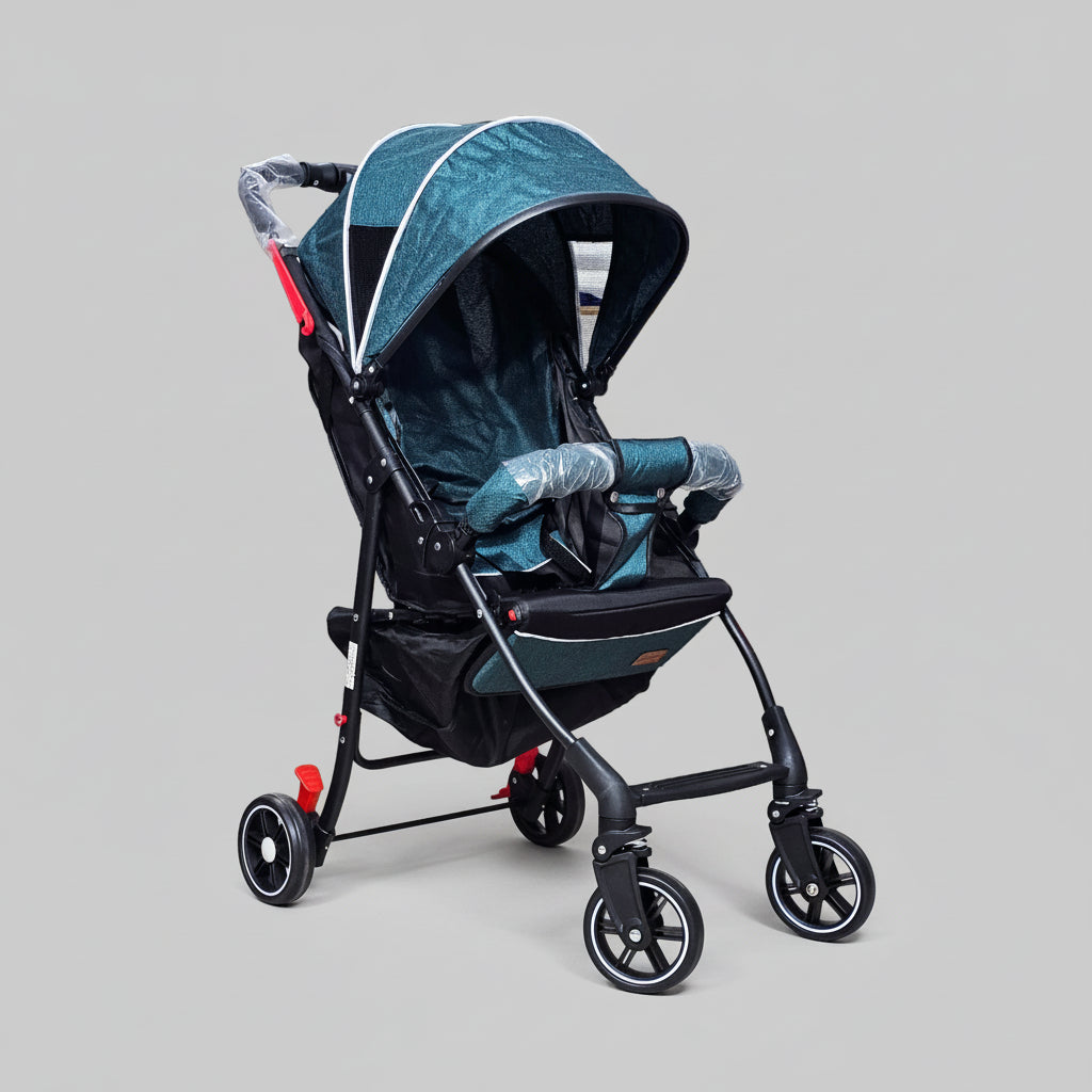 Lightweight Baby Stroller – Foldable with 360° Wheels & Sun Canopy