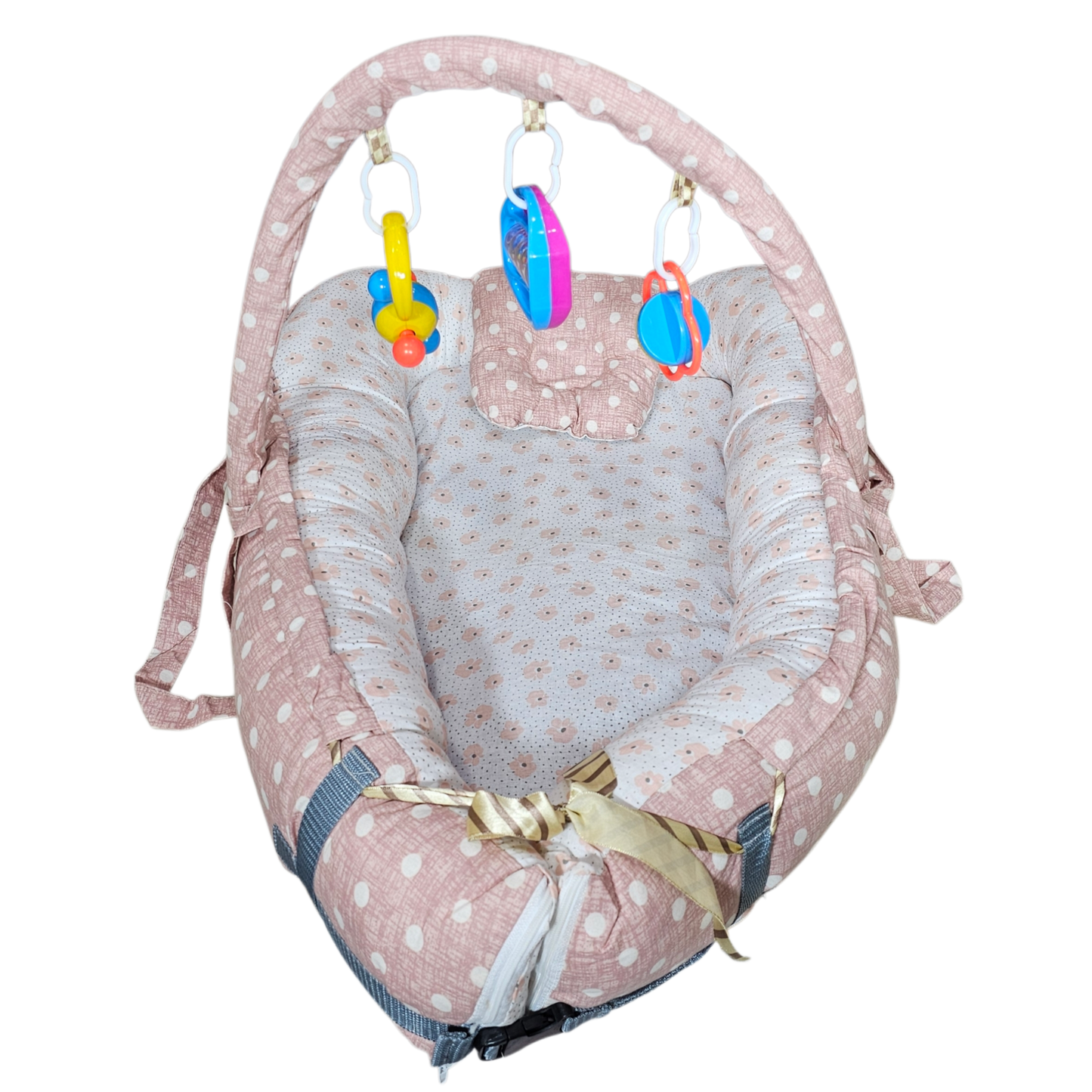 Baby Bedset with Rattles & Head Cushion – Cotton Fabric | Comfortable & Safe | Bacha Toys