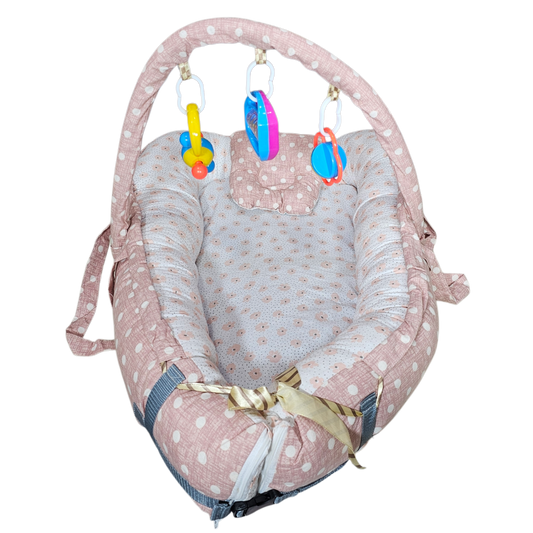 Baby Bedset with Rattles & Head Cushion – Cotton Fabric | Comfortable & Safe | Bacha Toys