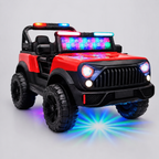 Kids 2-Seater Electric Car – Leather Seat Ride-On Jeep (M-7 RED)