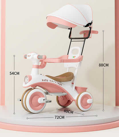 Children Tricycle with Umbrella & Parent Handle – Multifunction Kids Trike | Bacha Toys