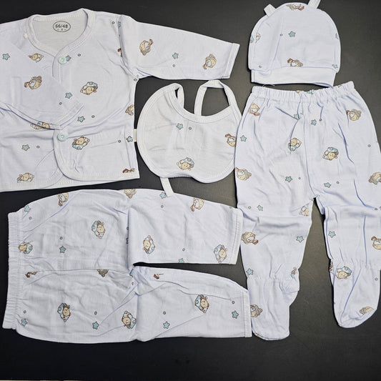 5 Pcs Lucky Star Luxury Baby Dress Set – Imported New Born Baby (Pink Colour) | Bacha Toys