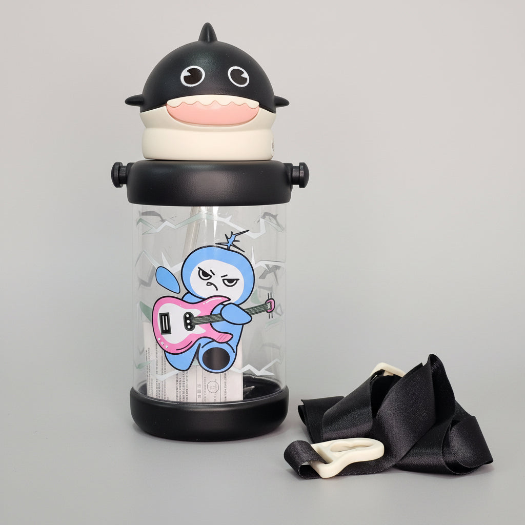 Plastic Water Bottle with Cup 650ml – Lightweight & Durable