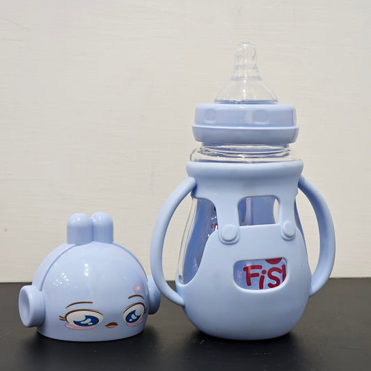 Baby Glass Feeder Blue 250ml – Safe, Durable & Stylish | Bacha Toys
