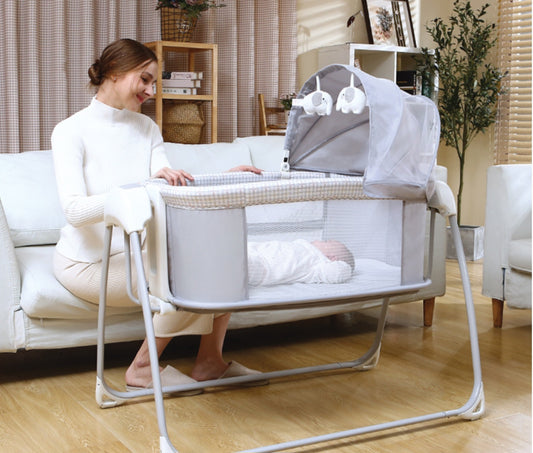 Deluxe 4-in-1 Bassinet – Smart, Safe & Multi-Functional Baby Cradle | Bacha Toys
