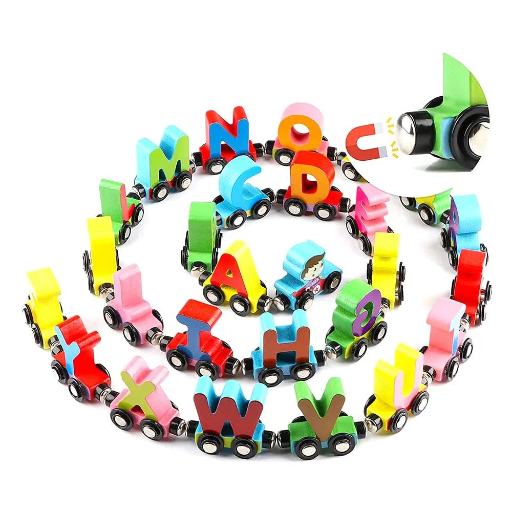 Letter Magnetic Train A to Z – 3D Wooden Alphabet Train | Bacha Toys
