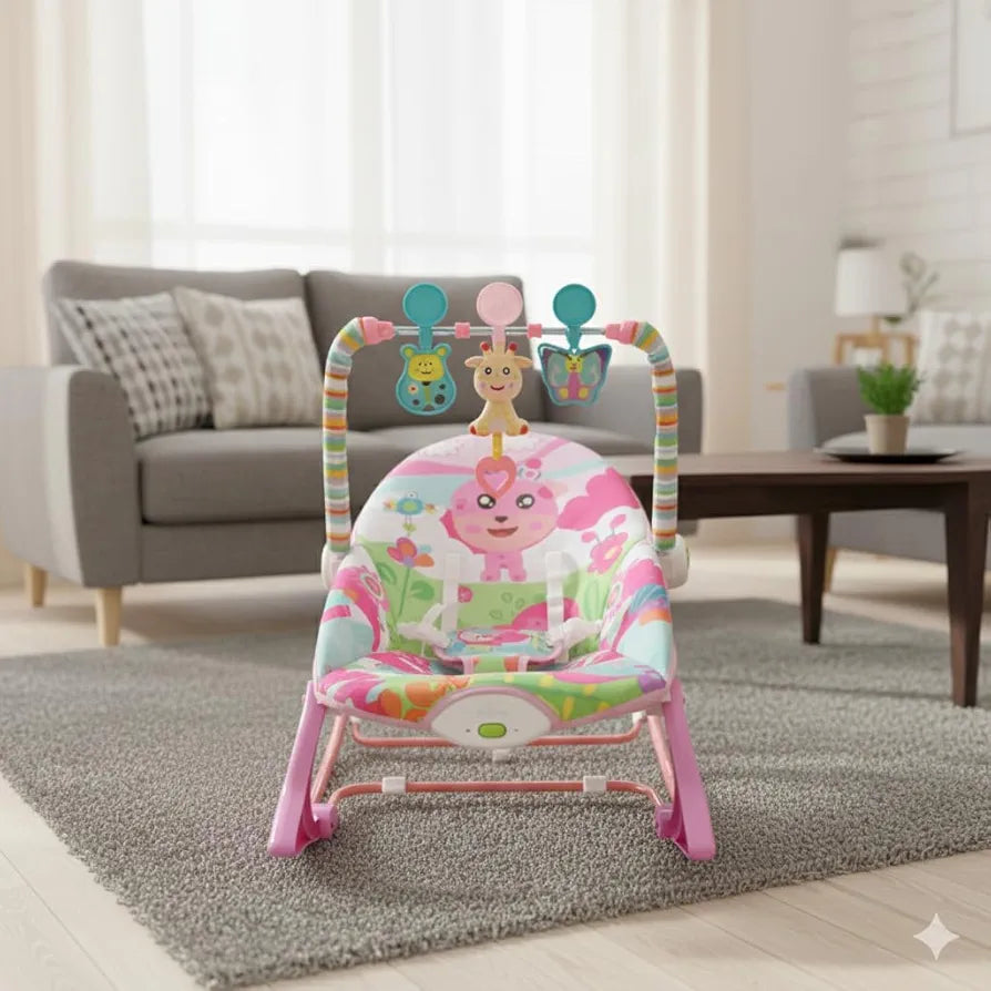 Baby Rocker – Infant to Toddler with Fold-Out Kickstand (0M+, 40 lbs / 18 kg) | Bacha Toys