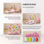 Baby Play Gym Mat 3-in-1 Piano Playmat – Interactive Activity Gym