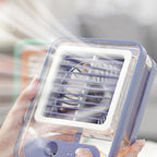 Mini Nano Spray Air Cooler Fan – 3 Speed LED Humidifier