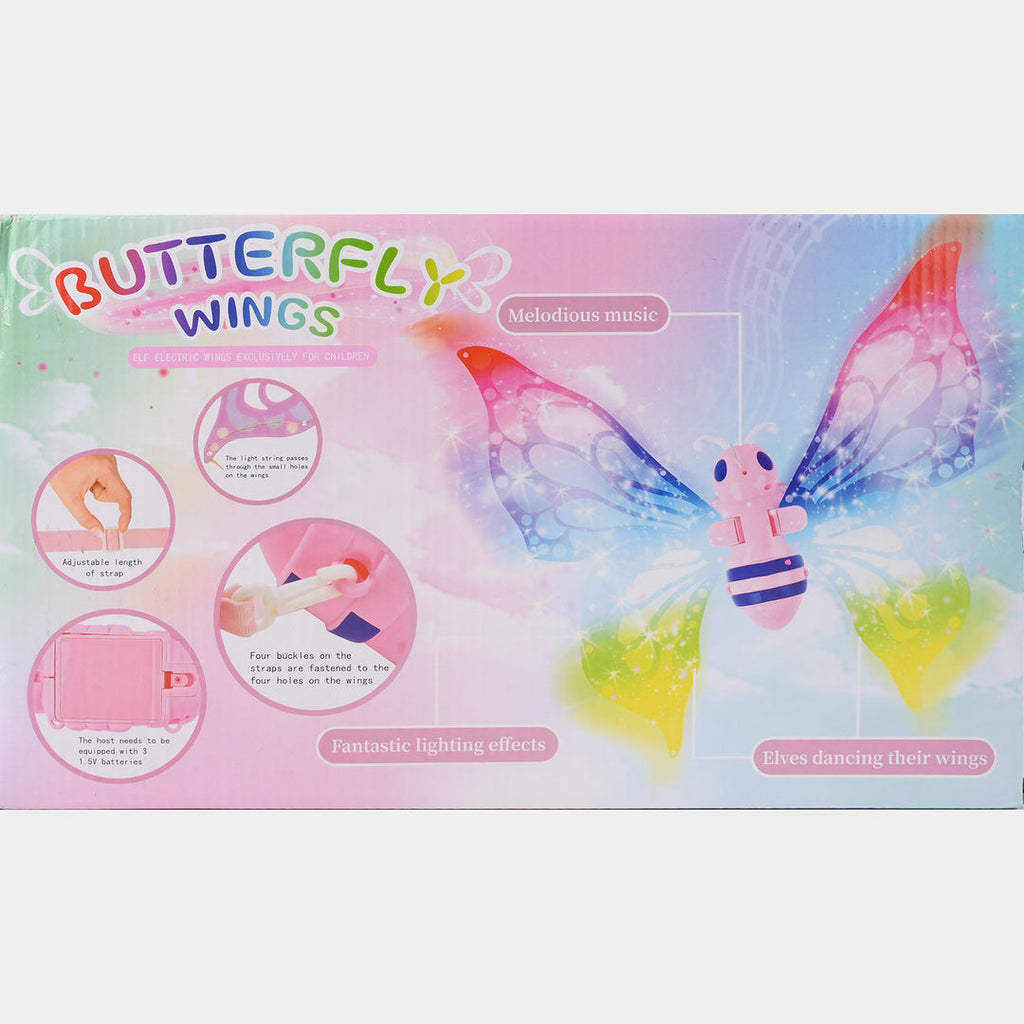 Butterfly Fairy Wings with LED Lights & Music – Adjustable Angel Wings for Kids
