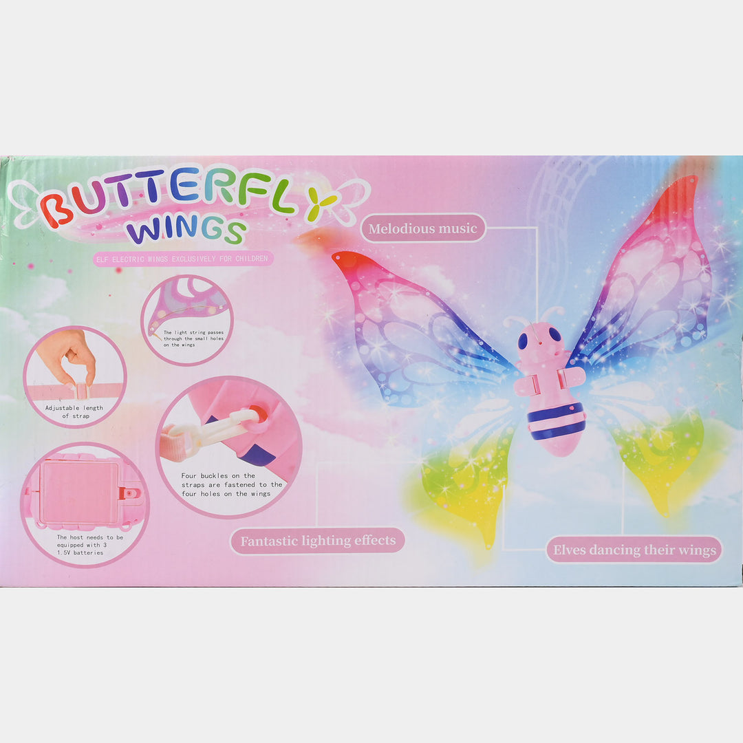 Butterfly Fairy Wings with LED Lights & Music – Adjustable Angel Wings for Kids