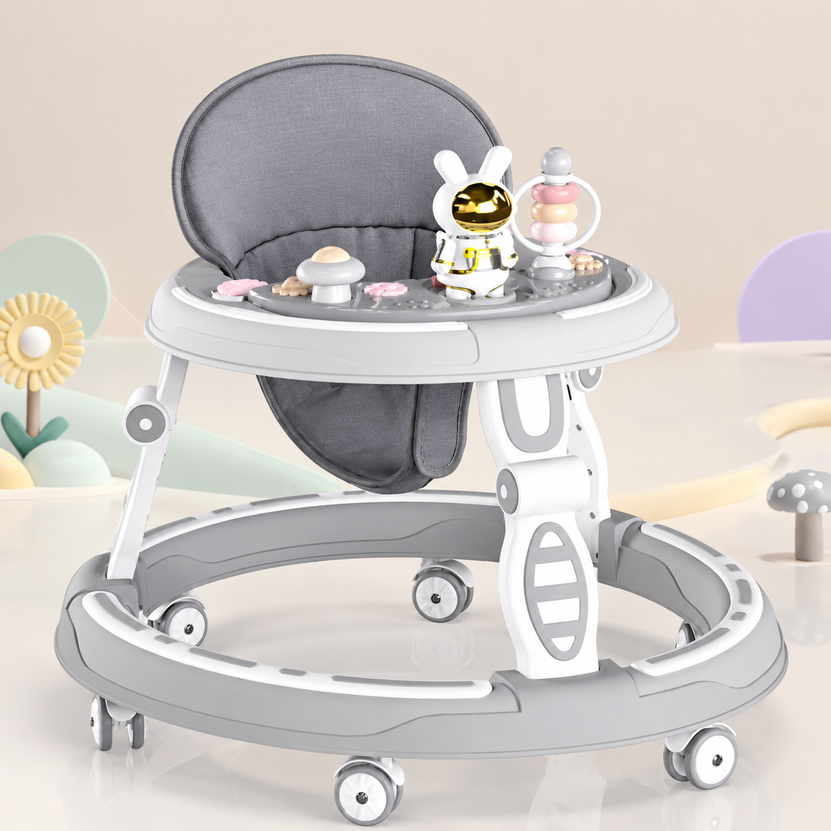 Baby Walker with Music, 360° Rotating Wheels & Attractive Toys #HZL-603