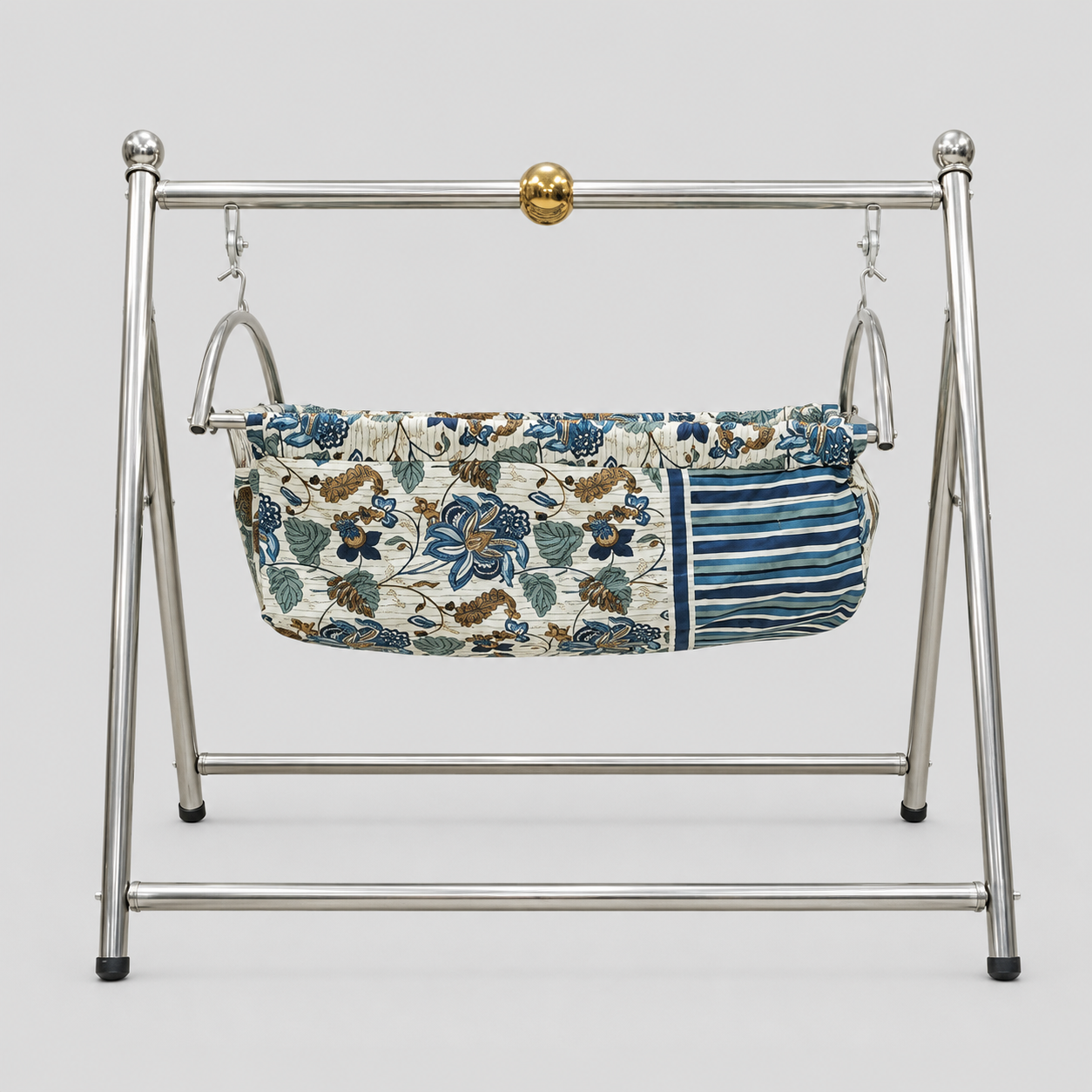 Steel Baby Swing for Kids – Foldable Manual Swing with Washable Fabric Seat