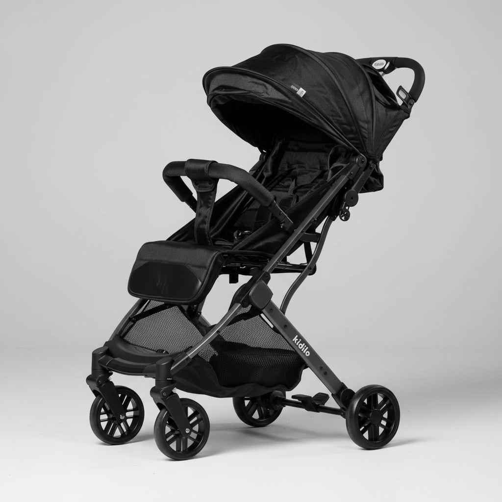 Kidilo K8 Pro Baby Stroller – Black | Bacha Toys