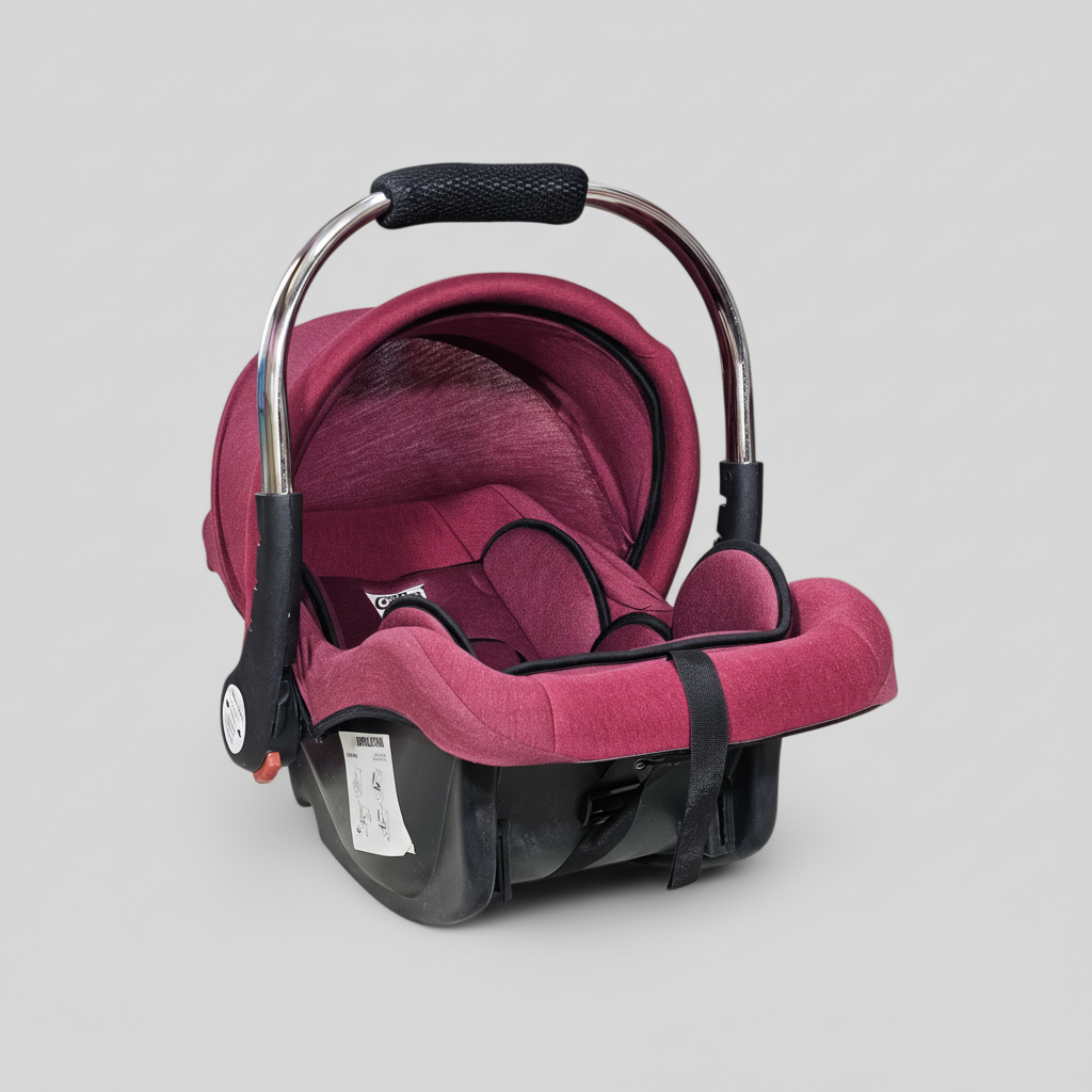 Baby Carry Cot with Soft Mattress – Steel Handle, Canopy & Safety Belt | Bacha Toys