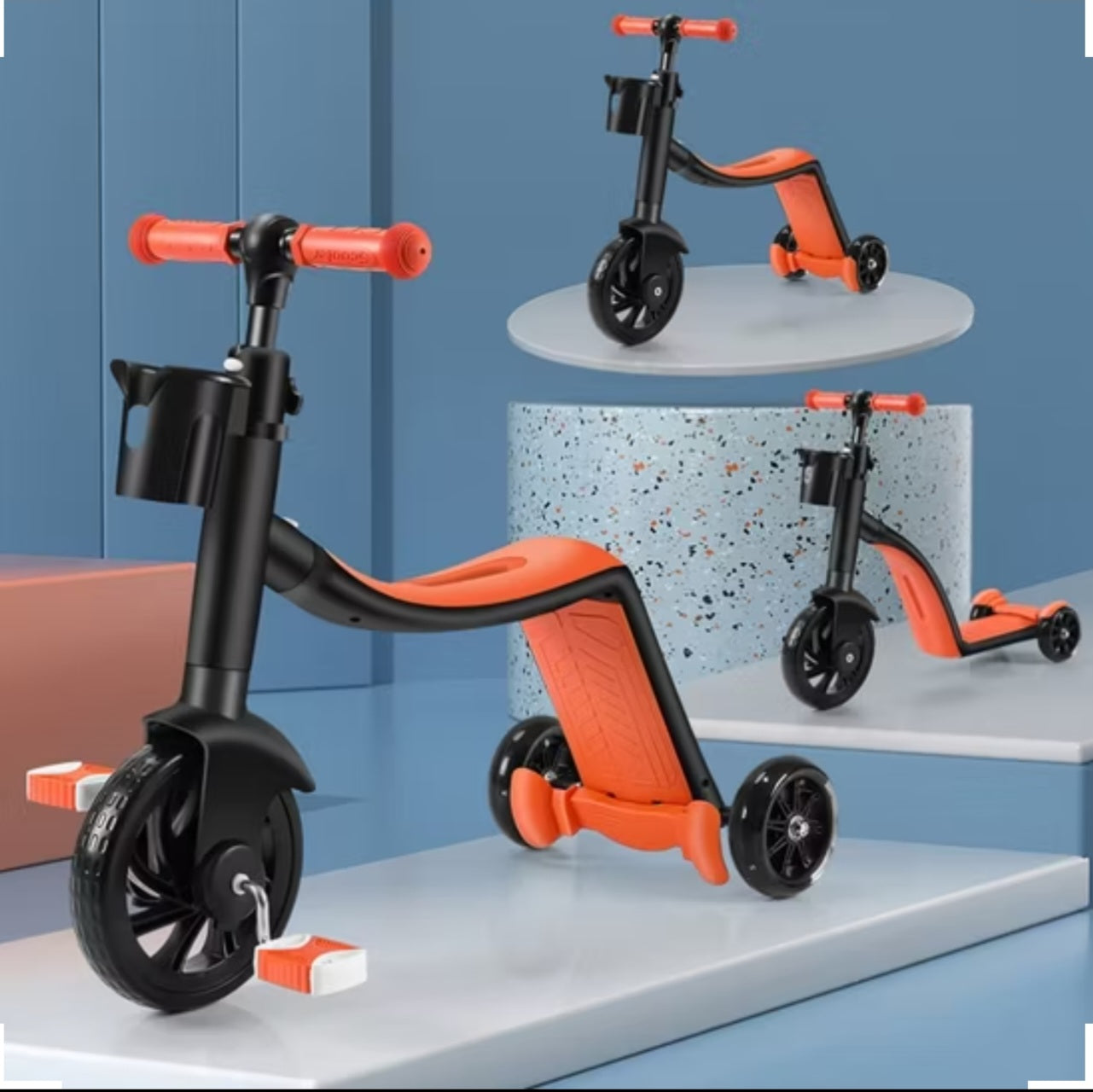 3-in-1 Kids Scooter, Tricycle & Push Car – Bacha Toys