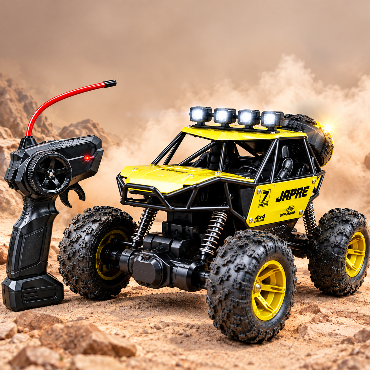 Rock Crawler RC Car Toy with Lights, Spray & Smoke Effect