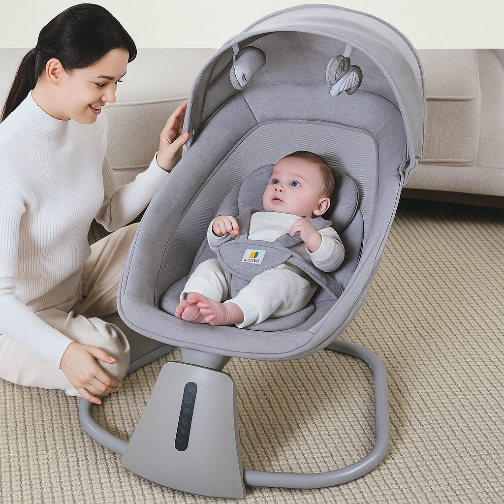 Mastela 3-in-1 Aura Deluxe Bassinet – Smart Touch & App Controlled Baby Comfort by Bacha Toys Pakistan