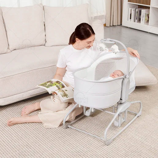 Mastela 4-in-1 Deluxe Multi-Functional Bassinet Swing – White Colour | Bacha Toys