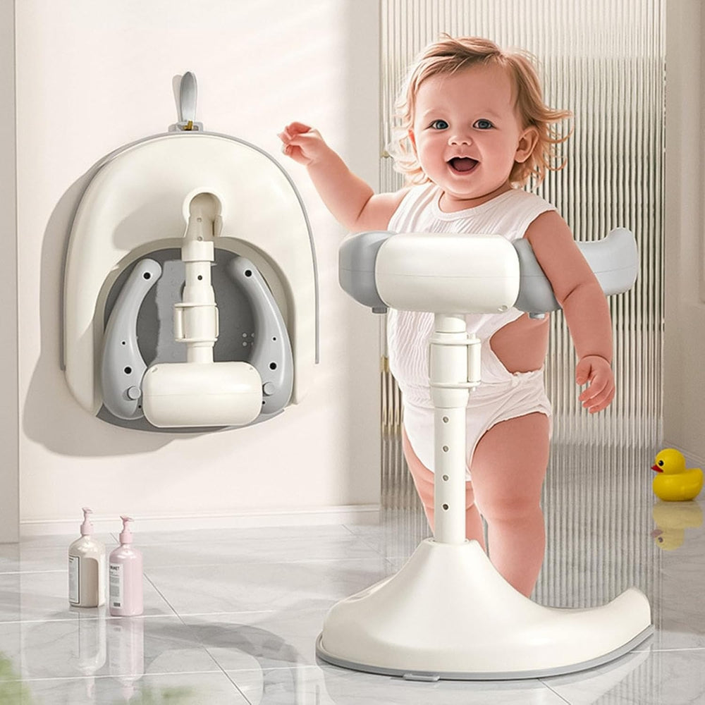 Baby Bath Stand with Adjustable 5 Levels – Foldable Infant Bath Shower Stand
