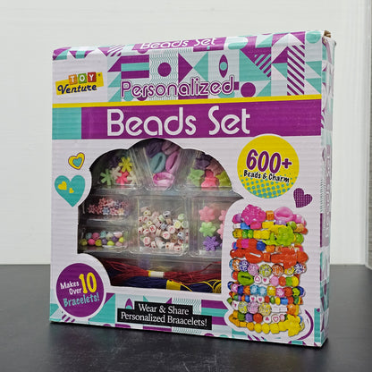 Beads Set for Girls – 600+ Colorful Beads & Charms | DIY Jewelry Making Kit | Bacha Toys