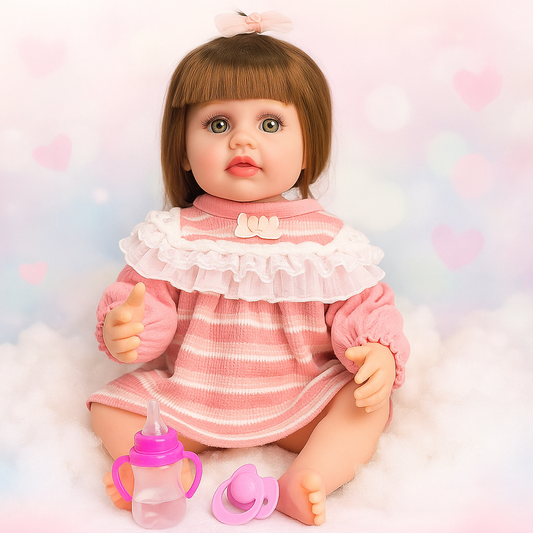55cm Baby Silicone Doll – Lifelike Real Baby with Accessories | Bacha Toys