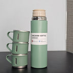 500ml Hot & Cold Water Bottle with 3 Cups – Family Travel Set