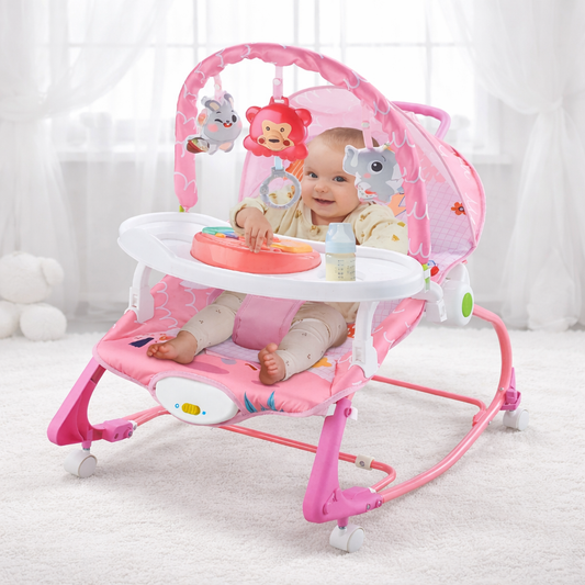 12-in-1 Baby Rocker – 0M+ with Music, Vibration & Dining Tray | Bacha Toys