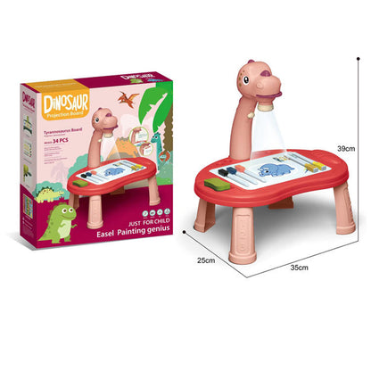 Dinosaur Projector Drawing Board – 34 Pcs Creative Art Set - Bacha Toys