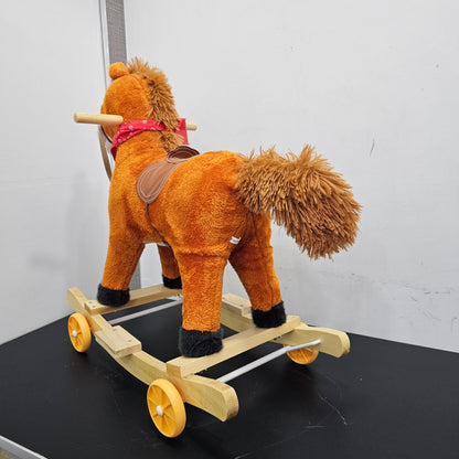 2-in-1 Stuff Rocking & Riding Horse with Music, Lights, Face & Tail Movement | Bacha Toys Pakistan