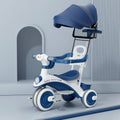 Kids Tricycle with Canopy – Stroller Style Ride On with Music & Lights