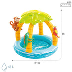 Intex Tropical Island Baby Pool – Kids Inflatable Pool with Shade (102×86 cm) #58417