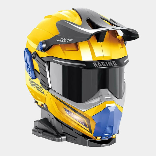 City Action Helmet Transformer – 2x Die-Cast Cars with Light & Sound | Face-Changing Rider Set | Bacha Toys