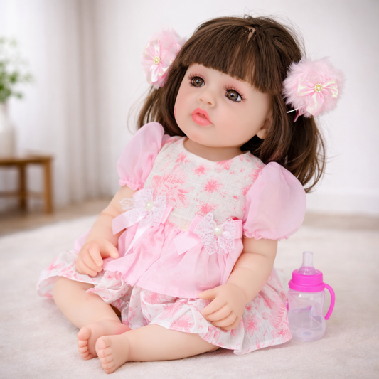 55cm Baby Silicone Doll – Lifelike Real Baby with Accessories | Bacha Toys