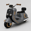 Kids Electric Vespa Ride-On Bike – 12V Rechargeable Battery with Music & LED Lights #QD-6158 (Grey)