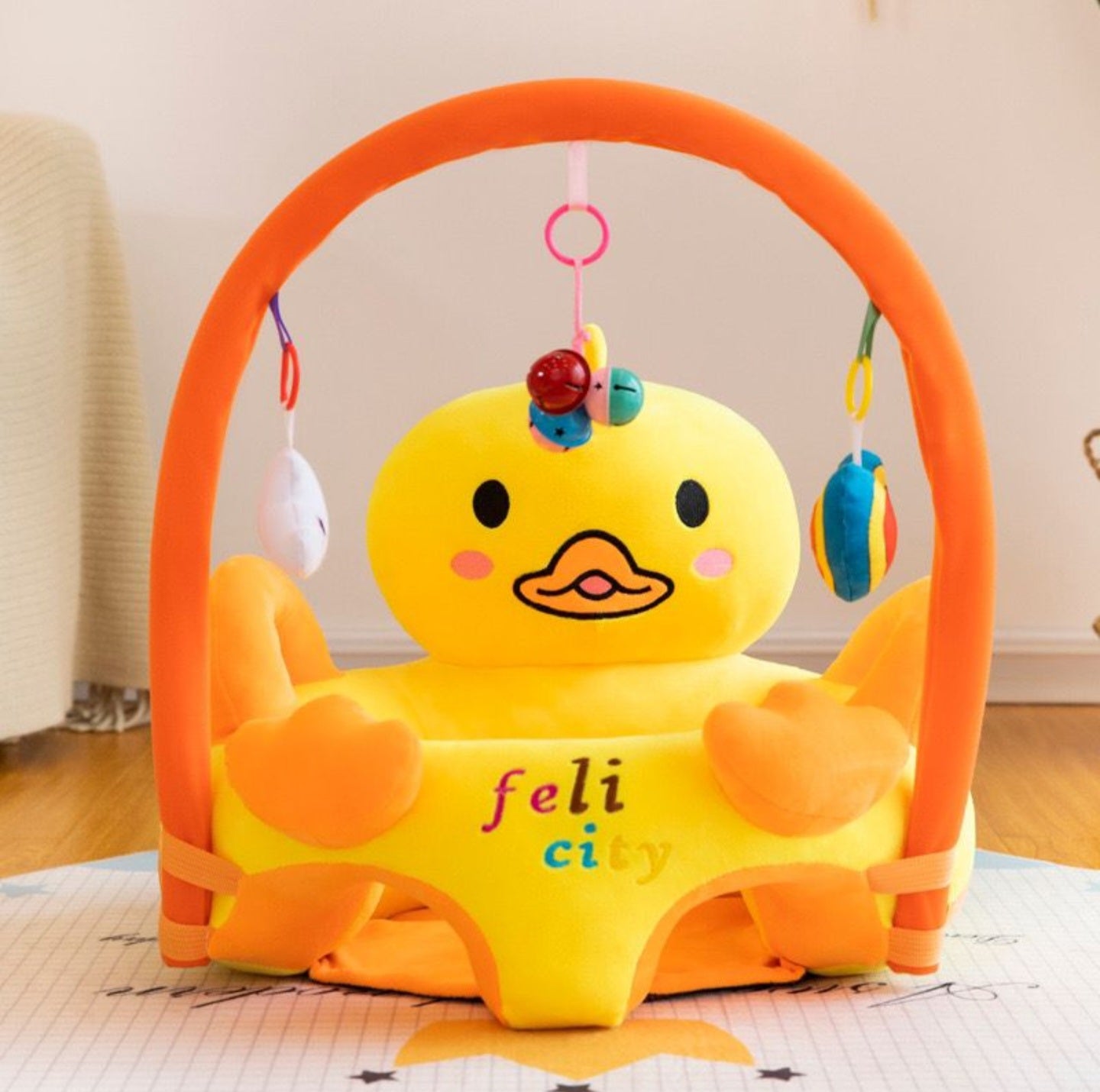 Animal & Rattle Floor Seat / Baby Sofa – Comfortable Support Seat for Kids | Bacha Toys