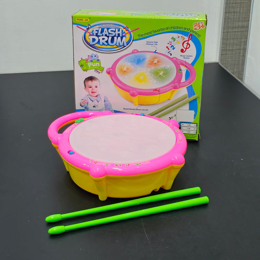 Flash Drum with Lighting & Music – Includes 2 Drum Sticks | Bacha Toys