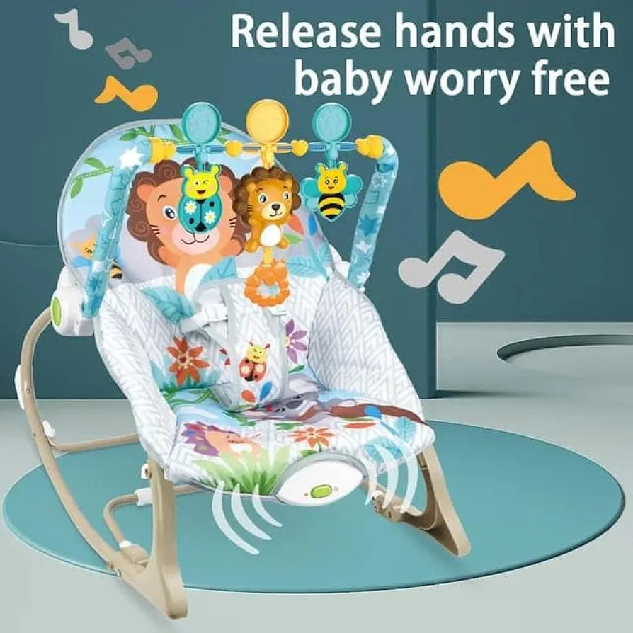 Baby Rocker – Infant to Toddler with Fold-Out Kickstand (0M+, 40 lbs / 18 kg) | Bacha Toys