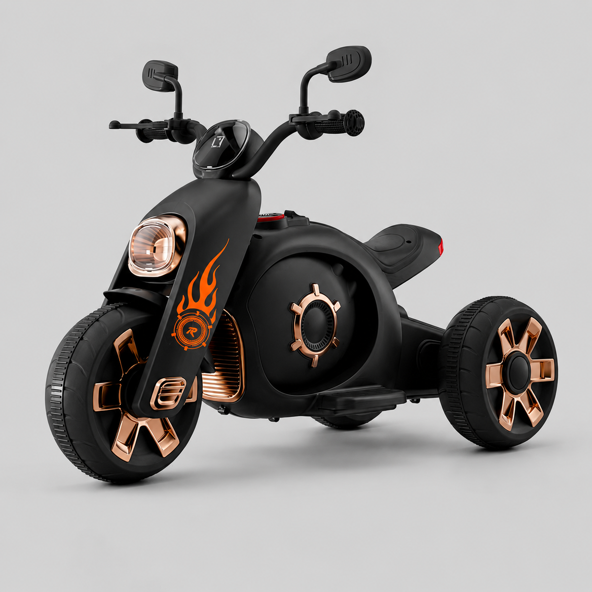 Kids 3-Wheel Electric Ride-On Motorcycle #158 (Black)