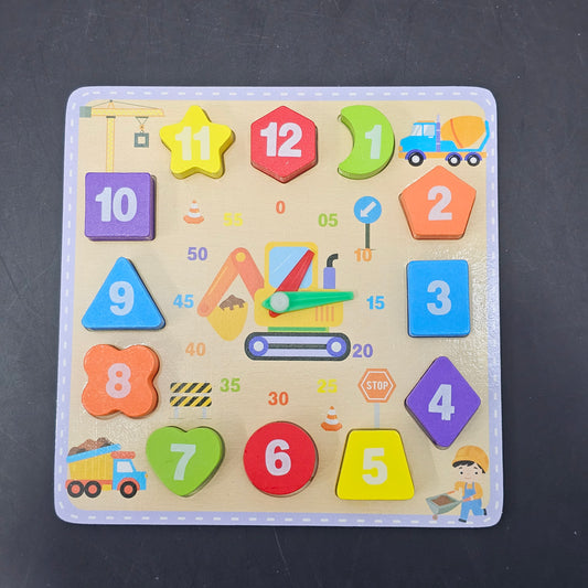 Wooden Clock with Blocks – Educational Learning Toy for Kids | Bacha Toys