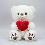 Premium Love Heart Bear – White Colour – 30cm Plush Toy | Bacha Toys