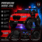 Kids 2-Seater Electric Car – Leather Seat Ride-On Jeep (M-27 RED)